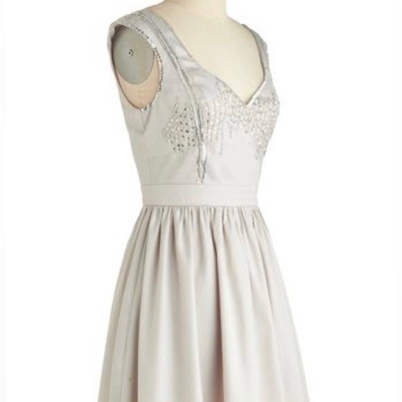 ModCloth Sterling Showers Dress | Balletcore formal dress silky sequins beading - Picture 12 of 15